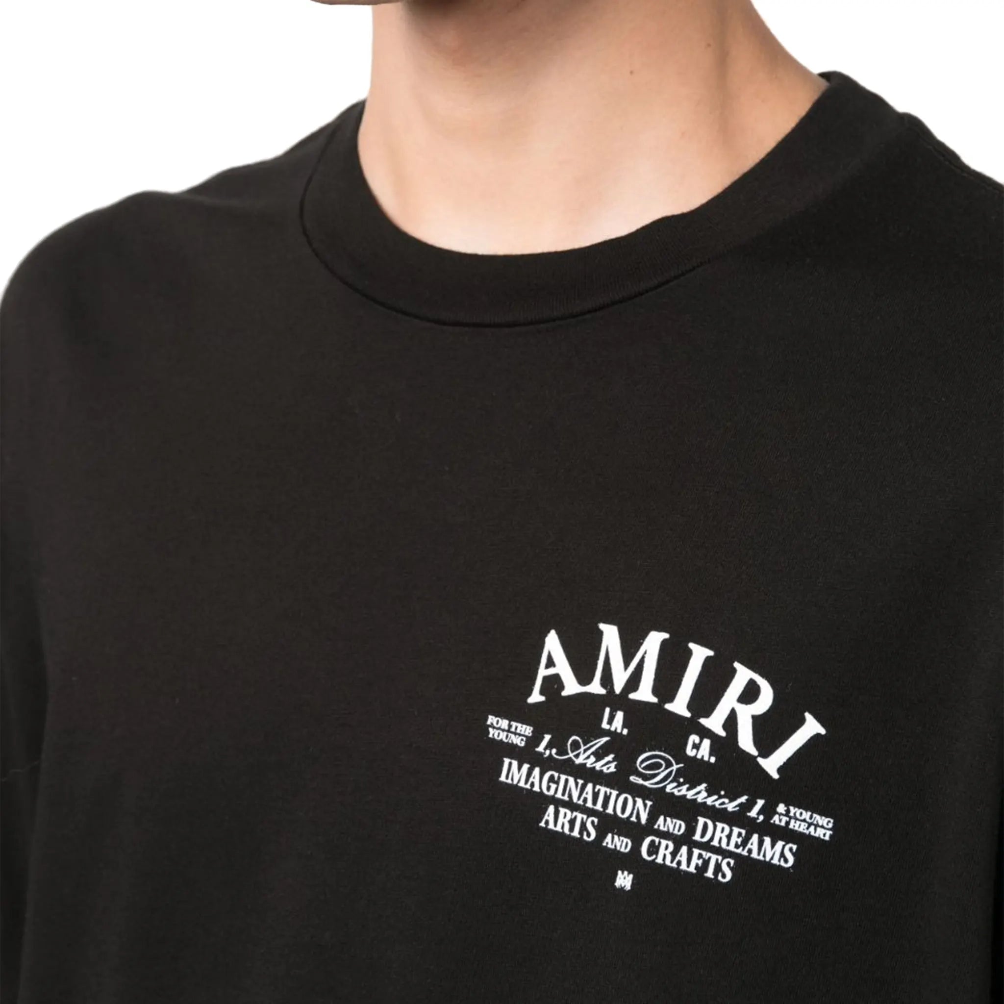 Front Detail view of Amiri Arts District Black T Shirt PXMJT001-001